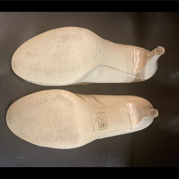 Nine West Faux Patent Taupe Heels Sz 6 - Picture 9 of 9